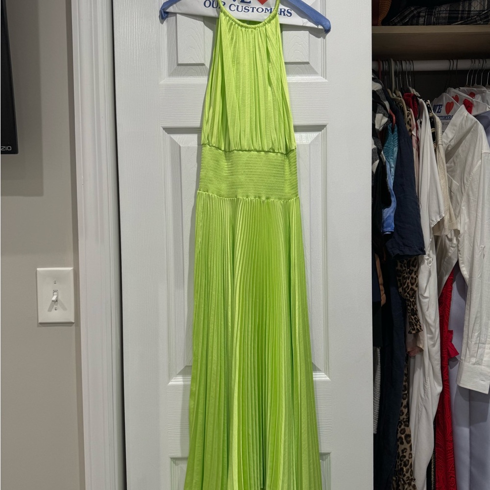 ALC Vibrant Green Halter Maxi Dress